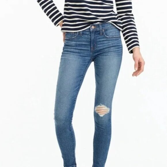 J. Crew Toothpick Jeans Distressed High Rise Skinny Denim Women’s Size 28 - Picture 1 of 9